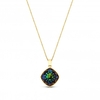 Jon Richard Radiance Collection Gold Plated Green Cushion Pendant Necklace