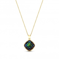 Jon Richard Radiance Collection Gold Plated Green Cushion Pendant Necklace