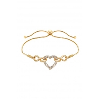 Jon Richard Radiance Collection Gold Plated Interlink Heart & Infinity Crystal Cut Toggle Bracelet