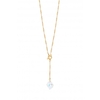 Jon Richard Radiance Collection Gold Plated T Bar Aurora Borealis Lariat Pendant Necklace