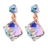 Jon Richard Radiance Collection Rose Gold Plated Aurora Borealis Cube Earrings