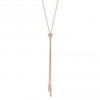 Jon Richard Radiance Collection Rose Gold Plated Clear Heart Lariat Necklace