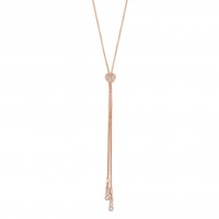 Jon Richard Radiance Collection Rose Gold Plated Clear Heart Lariat Necklace
