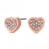 Jon Richard Radiance Collection Rose Gold Plated Clear Heart Stud Earrings