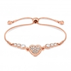 Jon Richard Radiance Collection Rose Gold Plated Clear Heart Toggle Bracelet