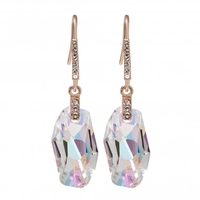 Jon Richard Radiance Collection Rose Gold Plated Crystal Drop Earrings