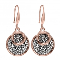 Jon Richard Radiance Collection Rose Gold Plated Crystal Rocks Earrings