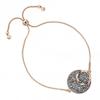 Jon Richard Radiance Collection Rose Gold Plated Crystal Rocks Toggle Bracelet