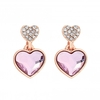 Jon Richard Radiance Collection Rose Gold Plated Dancing Heart Drop Earrings