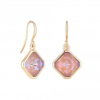 Jon Richard Radiance Collection Rose Gold Plated Dusky Pink Cushion Earrings