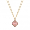 Jon Richard Radiance Collection Rose Gold Plated Dusky Pink Cushion Pendant Necklace