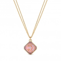 Jon Richard Radiance Collection Rose Gold Plated Dusky Pink Cushion Pendant Necklace