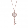 Jon Richard Radiance Collection Rose Gold Plated Floral Key Pendant Necklace
