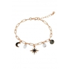 Jon Richard Radiance Collection Rose Gold Plated Jet Star Charm Bracelet