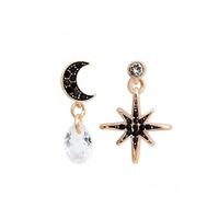 Jon Richard Radiance Collection Rose Gold Plated Jet Star Charm Earrings