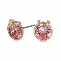 Jon Richard Radiance Collection Rose Gold Plated Mini Pave Pink Stud Earrings