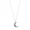 Jon Richard Radiance Collection Rose Gold Plated Multi Coloured Moon Pendant Necklace