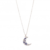 Jon Richard Radiance Collection Rose Gold Plated Multi Coloured Moon Pendant Necklace