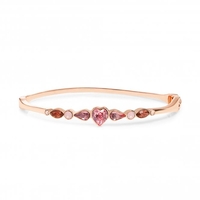 Jon Richard Radiance Collection Rose Gold Plated Pink Heart Bangle