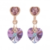 Jon Richard Radiance Collection Rose Gold Plated Pink Heart Drop Earrings