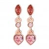 Jon Richard Radiance Collection Rose Gold Plated Pink Heart Drop Earrings
