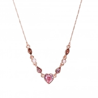 Jon Richard Radiance Collection Rose Gold Plated Pink Heart Necklace