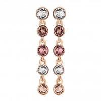 Jon Richard Radiance Collection Rose Gold Plated Pink Tennis Drop Earrings