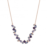 Jon Richard Radiance Collection Rose Gold Plated Purple Crystal Cluster Necklace