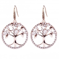 Jon Richard Radiance Collection Rose Gold Plated Tree of Love Crystal Earrings