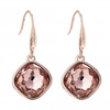 Jon Richard Radiance Collection Rose Gold Plated Vintage Pink Cushion Drop Earrings