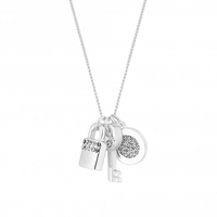 Jon Richard Radiance Collection Silver Crystal Charm Pendant Necklace