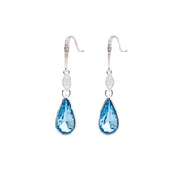 Jon Richard Radiance Collection Silver Plate Aqua Pear Drop Earrings