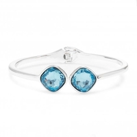 Jon Richard Radiance Collection Silver Plated Aqua Blue Cushion Bangle