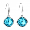 Jon Richard Radiance Collection Silver Plated Aqua Blue Cushion Drop Earrings