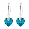 Jon Richard Radiance Collection Silver Plated Blue Bermuda Heart Drop Earrings