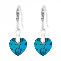 Jon Richard Radiance Collection Silver Plated Blue Bermuda Heart Drop Earrings