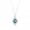Jon Richard Radiance Collection Silver Plated Blue Frame Pendant Necklace