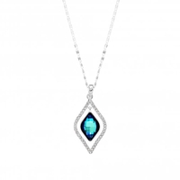 Jon Richard Radiance Collection Silver Plated Blue Frame Pendant Necklace