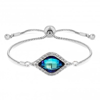 Jon Richard Radiance Collection Silver Plated Blue Frame Toggle Bracelet