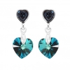 Jon Richard Radiance Collection Silver Plated Blue Heart Drop Earrings