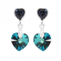 Jon Richard Radiance Collection Silver Plated Blue Heart Drop Earrings