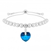 Jon Richard Radiance Collection Silver Plated Blue Heart Toggle Bracelet