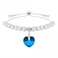Jon Richard Radiance Collection Silver Plated Blue Heart Toggle Bracelet
