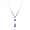 Jon Richard Radiance Collection Silver Plated Blue Pave Crystal Necklace