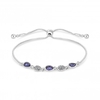 Jon Richard Radiance Collection Silver Plated Blue Pave Crystal Toggle Bracelet