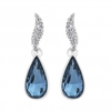 Jon Richard Radiance Collection Silver Plated Blue Pave Polished Pear Drop Earring