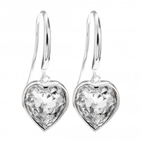Jon Richard Radiance Collection Silver Plated Crystal Heart Drop Earrings