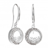 Jon Richard Radiance Collection Silver Plated Crystal Moon Shaker Drop Earrings