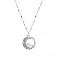 Jon Richard Radiance Collection Silver Plated Crystal Moon Shaker Pendant Necklace