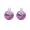 Jon Richard Radiance Collection Silver Plated Lilac Pave Stud Earrings